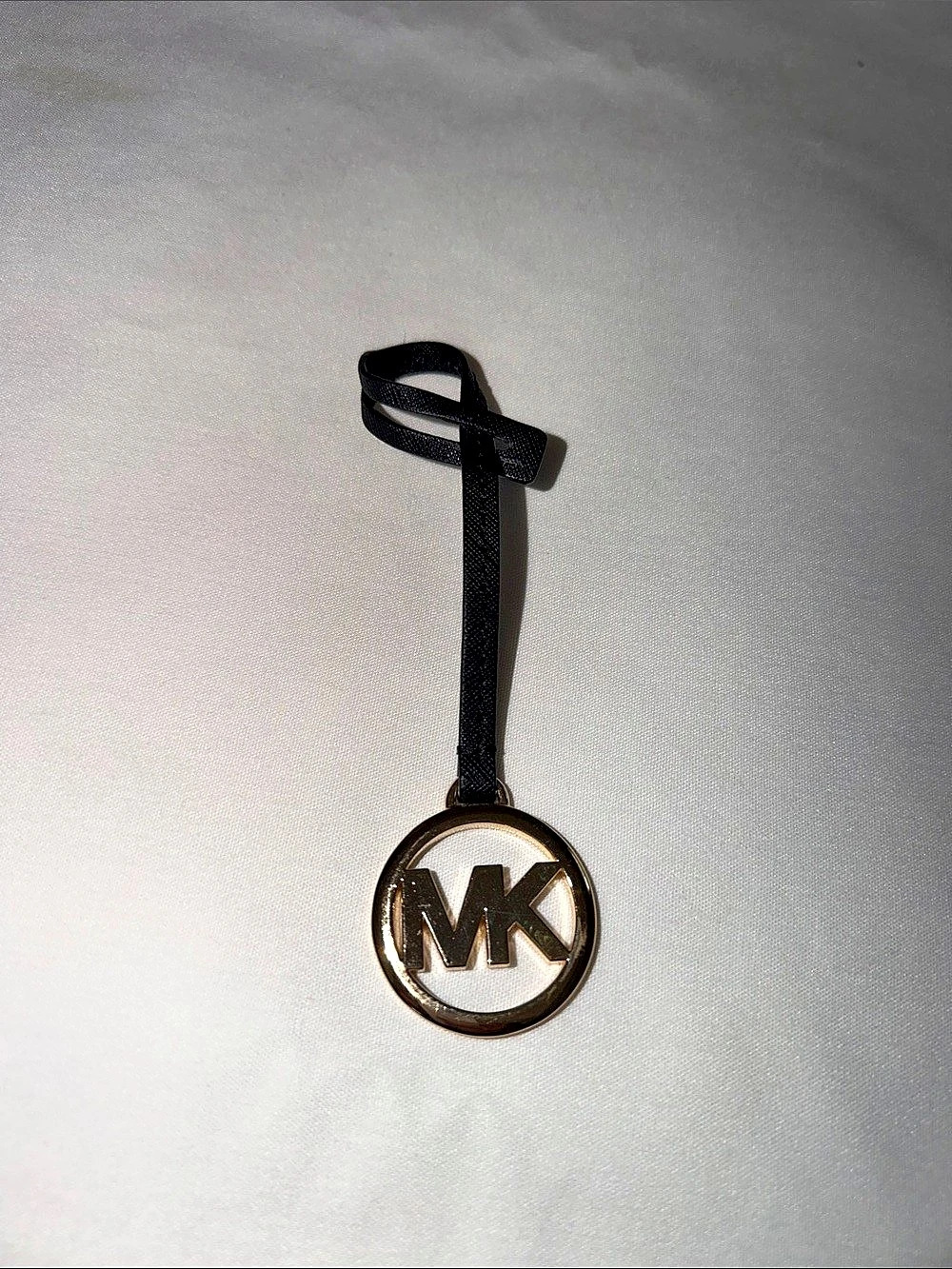 Michael Kors Circular MK Logo Bag Charm Black & Gold